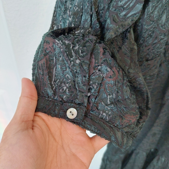 J.Jill Paisley Print Velvety Green Midi Dress Size 4X - Picture 7 of 10